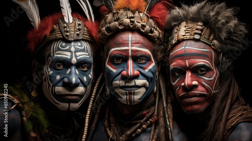Tambul Warriors is an indigenous group living in the Tambul-Nebilyer district of the Western Highlands Province (Papua New Guinea). Their body decoration is distinctive.