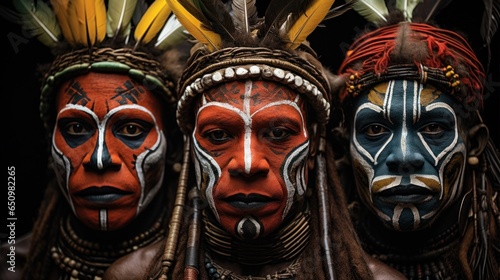 Tambul Warriors is an indigenous group living in the Tambul-Nebilyer district of the Western Highlands Province (Papua New Guinea). Their body decoration is distinctive.
