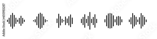 Sound wave or voice icon. Music waveform,. Audio line equalizer