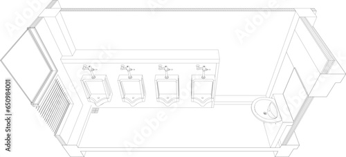 3D illustration of toilet and bathroom