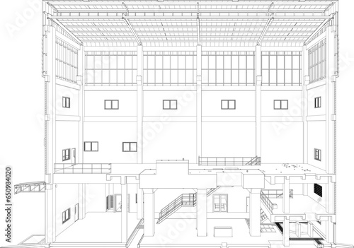 3D illustration of industrial building