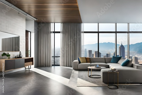 modern living room with furniture © Aqsa