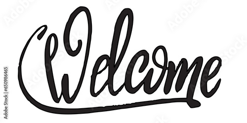 welcome art line and lettering