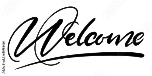 welcome art line and lettering