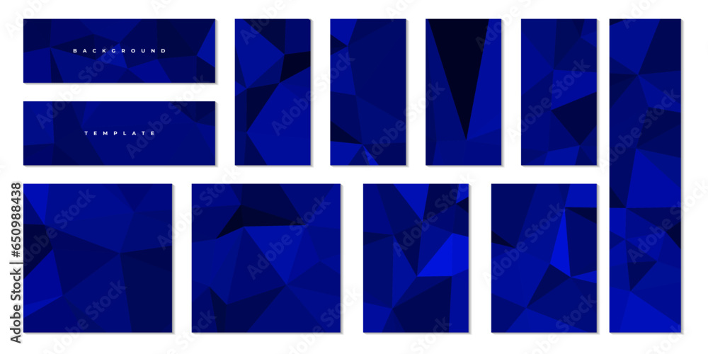 set of  blue modern business background template