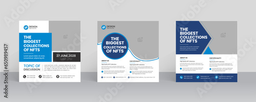 Non-fungible token social media post and web banner template