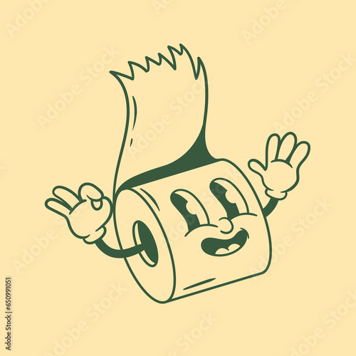 Vintage character design from tissue paper