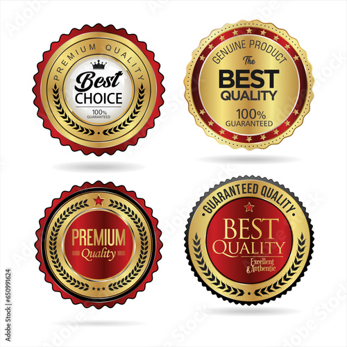 Premium quality gold black and red badge collection  
