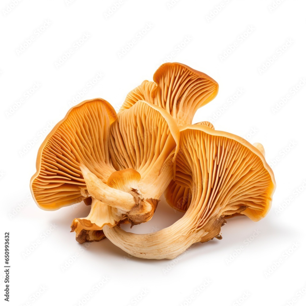 Chanterelle mushrooms isolated on a white background Chanterelle mushrooms isolated on a white background