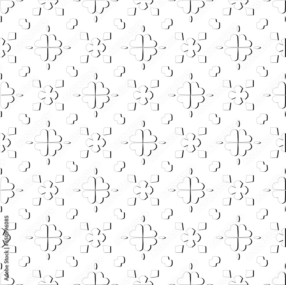 Abstract background with figures from lines. Black and white texture for web page, textures, card, poster, fabric, textile. Monochrome pattern. Repeating design. Abstract background with figures from lines. Black and white texture for web page, textures, card, poster, fabric, textile. Monochrome pattern. Repeating design.