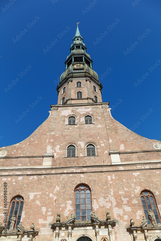 St. Peter's Church tower in Riga Old Town, Latvia St. Peter's Church tower in Riga Old Town, Latvia