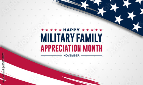 National Military Family Appreciation Month Is November. Background Vector Illustration