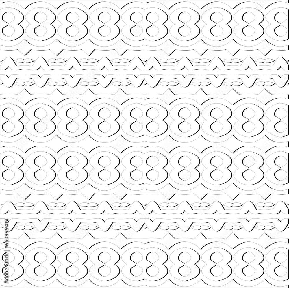 Abstract background with figures from lines. Black and white texture for web page, textures, card, poster, fabric, textile. Monochrome pattern. Repeating design. Abstract background with figures from lines. Black and white texture for web page, textures, card, poster, fabric, textile. Monochrome pattern. Repeating design.