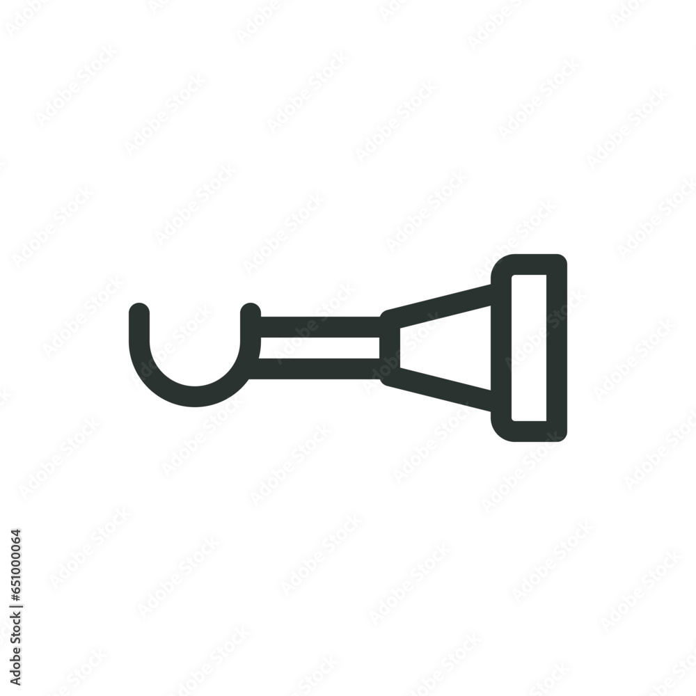 Curtain rod wall bracket isolated icon, curtain pole holder vector icon with editable stroke Curtain rod wall bracket isolated icon, curtain pole holder vector icon with editable stroke