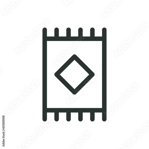 Carpet isolated icon, rug vector icon with editable stroke