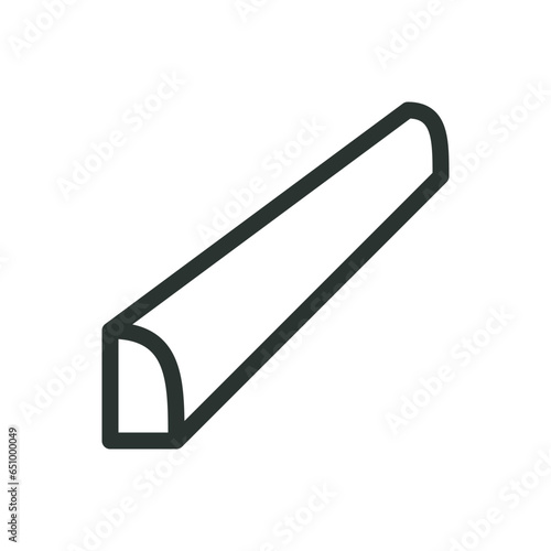 Floor plinth isolated icon, baseboard vector icon with editable stroke