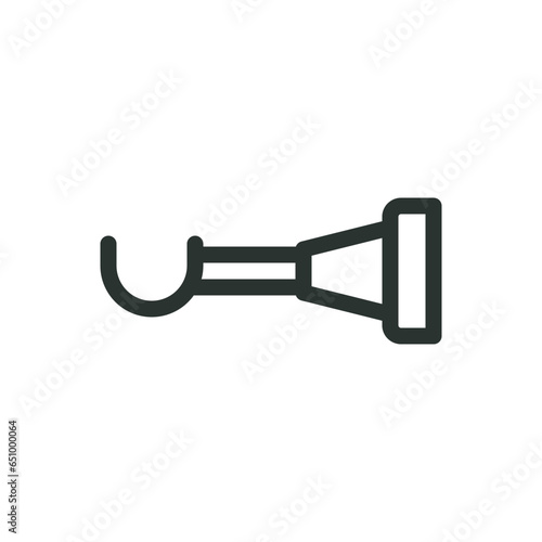 Curtain rod wall bracket isolated icon, curtain pole holder vector icon with editable stroke