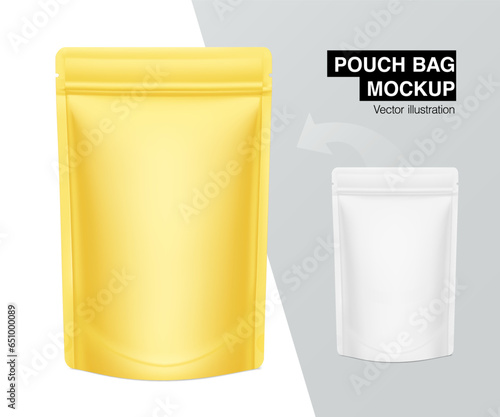 Pouch bag isolated on white background.Vector illustration. Front view. Can be use for template your  design, background, presentation, promo, ad. EPS10.