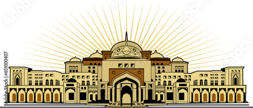 Qasr Al Watan Presidential Palace Abu Dhabi Design Vector Art