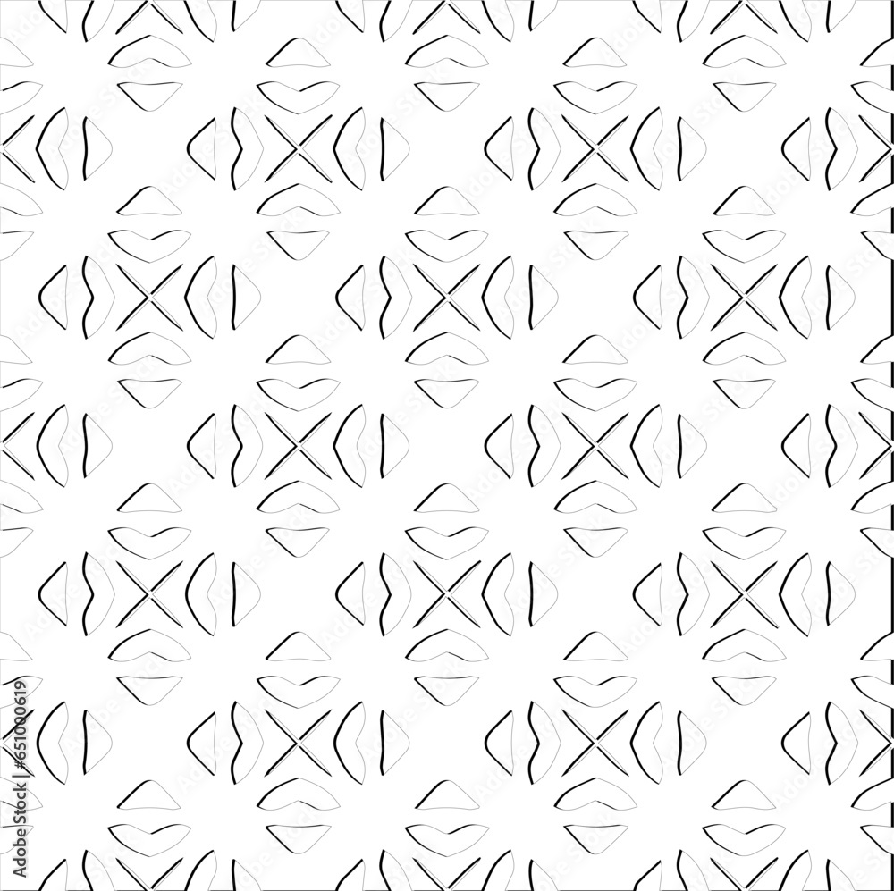 Abstract background with figures from lines. Black and white texture for web page, textures, card, poster, fabric, textile. Monochrome pattern. Repeating design. Abstract background with figures from lines. Black and white texture for web page, textures, card, poster, fabric, textile. Monochrome pattern. Repeating design.