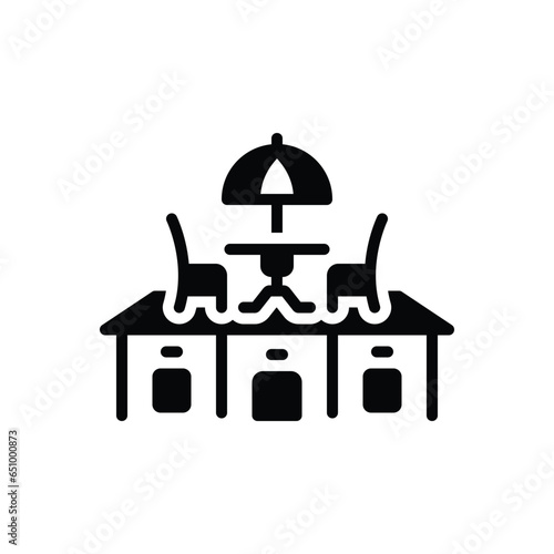 Black solid icon for terrace 
