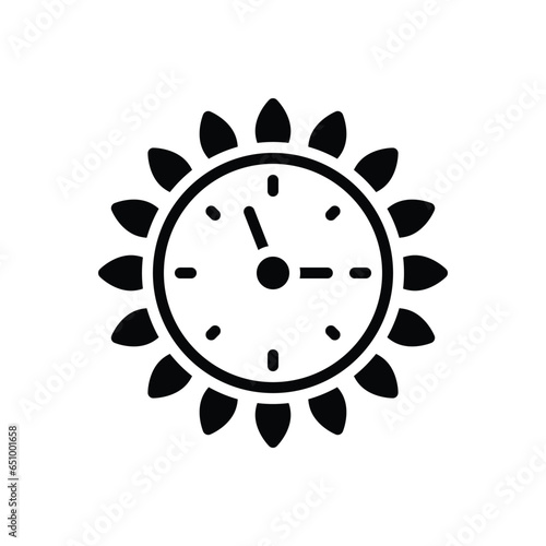 Black solid icon for clock 