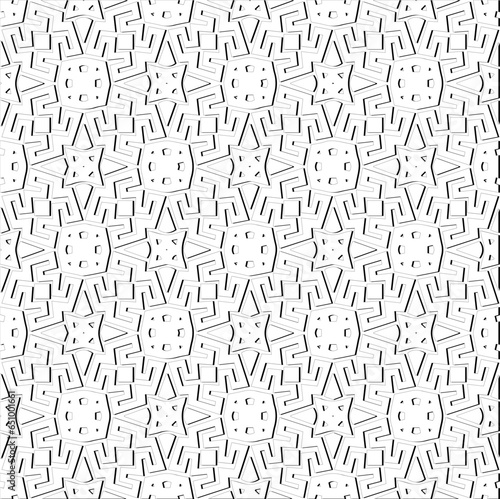 Wallpaper Mural Abstract  background with figures from lines. Black and white texture for web page, textures, card, poster, fabric, textile. Monochrome pattern. Repeating design. Torontodigital.ca