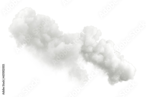 Daytime pure white clouds horizontal shapes on transparent backgrounds 3d rendering png