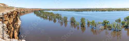River Murray Flood Waters, wide panorama of flood waters, River Murray, South Australia.