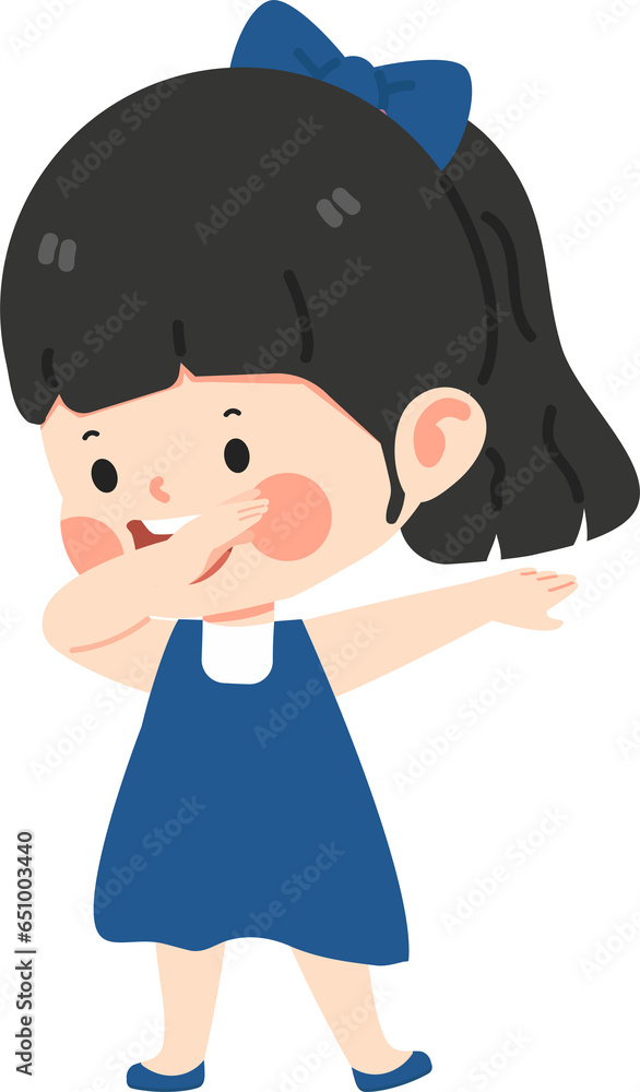 Kid girl dabbing movement cartoon Kid girl dabbing movement cartoon