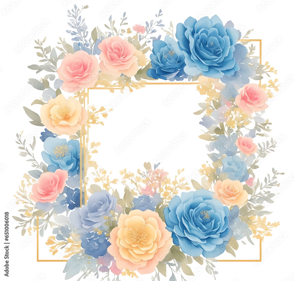 Romantic flower frame clip art