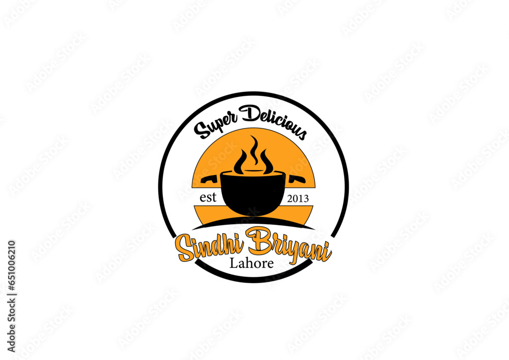 biryani logo for a restaurant, karachi biryani logo, food logo