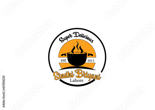 biryani logo for a restaurant, karachi biryani logo, food logo