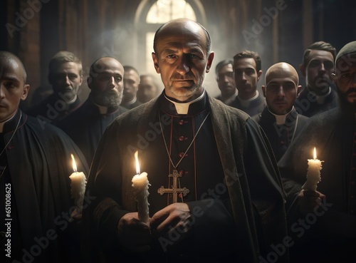 Canvastavla A group of Catholic priests