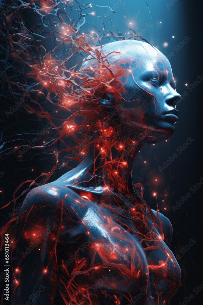 An abstract representation of data streams flowing through the veins of ...