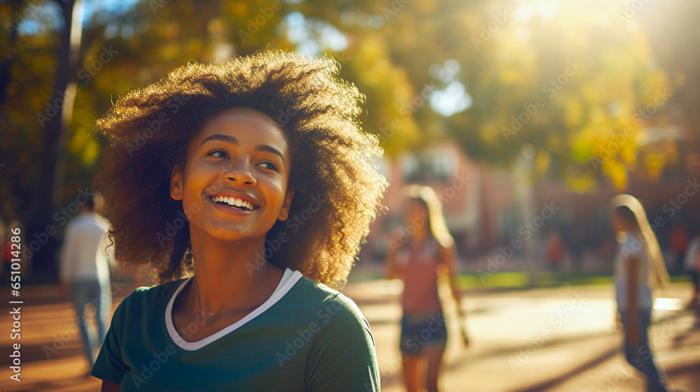 Rising Scholar: African American Teen Girl Embraces the Academic ...