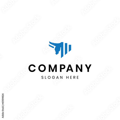 vector bull chart logo vector icon illustration