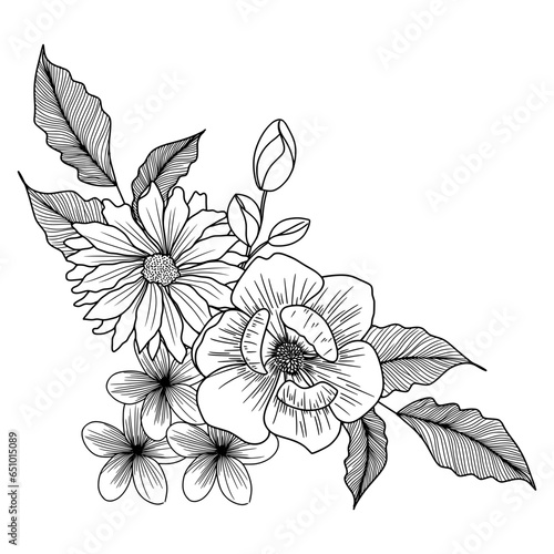 sketch of flower arrangement