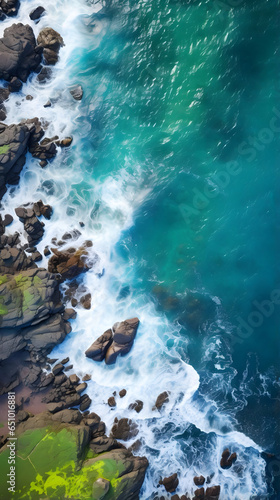 Aerial View of Coastal Beauty, 9:16 format