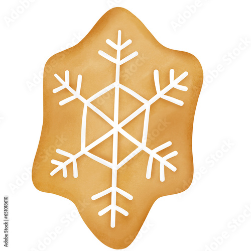 Cookie snowflake illustration