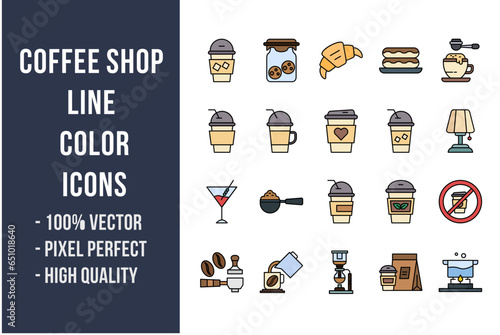 Coffee Shop Flat Icons