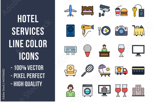 Hotel Services Flat Icons