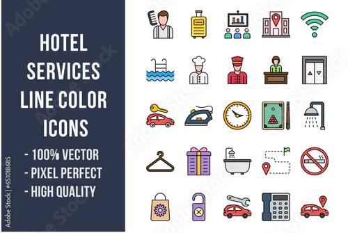 Hotel Services Flat Icons