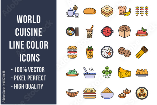 World Cuisine Flat Icons