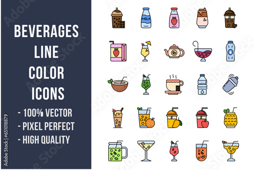 Beverages Flat Icons