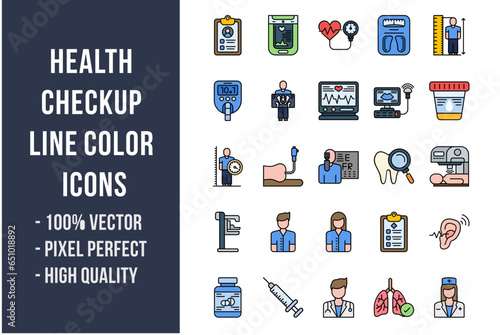 Health Checkup Flat Icons