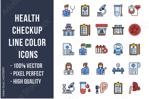 Health Checkup Flat Icons