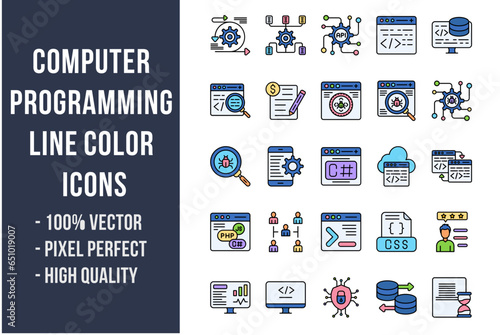 Computer Programming Flat Icons