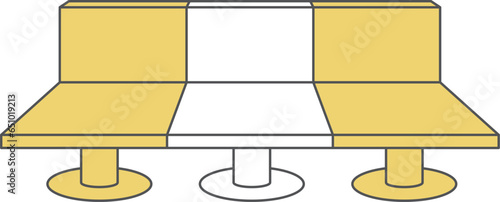 駅関連の単品イラストアイコン　ベンチ