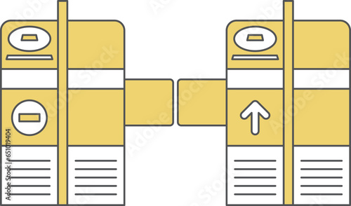 駅関連の単品イラストアイコン　改札